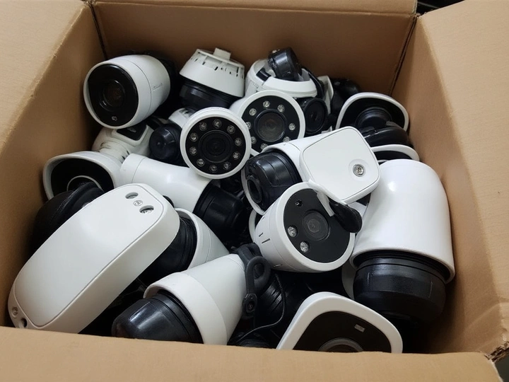 Image: a box of donated ip cameras