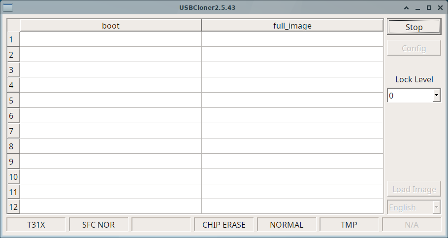 USB Cloner start button screen